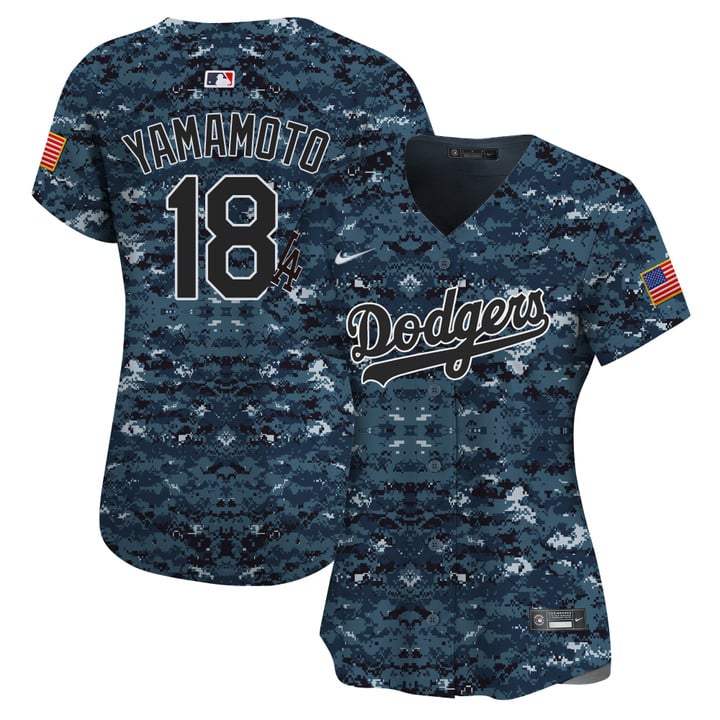 Women Los Angeles Dodgers #18 Yamamoto 2025 camo Stitched 2025 Jersey style 4->women mlb jersey->Women Jersey